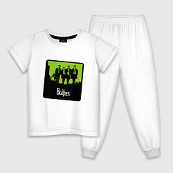Пижама хлопковая детская Ливерпульская четверка Beatles, цвет: белый