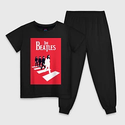 Пижама хлопковая детская The Beatles, цвет: черный
