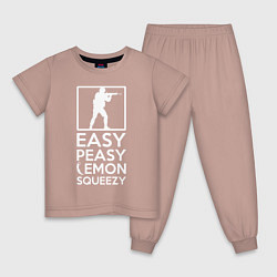 Пижама хлопковая детская Изи пизи лемон сквизи CS GO, цвет: пыльно-розовый