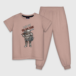 Пижама хлопковая детская Dark Souls - Siegward, цвет: пыльно-розовый