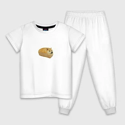 Пижама хлопковая детская Doge Bread, цвет: белый