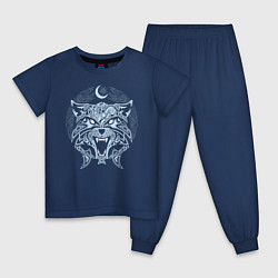 Пижама хлопковая детская Волк Фенрир, цвет: тёмно-синий
