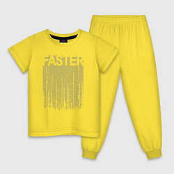 Пижама хлопковая детская FASTER, цвет: желтый