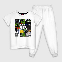 Пижама хлопковая детская Grand Theft Pepe, цвет: белый