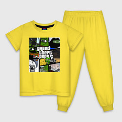 Пижама хлопковая детская Grand Theft Pepe, цвет: желтый
