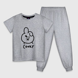 Пижама хлопковая детская COOKY BTS, цвет: меланж