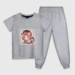 Пижама хлопковая детская Диона, цвет: меланж