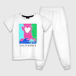 Пижама хлопковая детская CALIFORNIA, цвет: белый