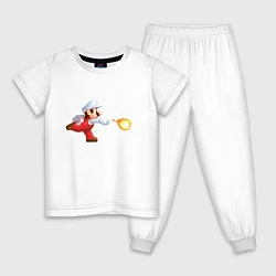 Пижама хлопковая детская Mario, цвет: белый