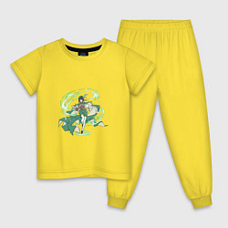 Пижама хлопковая детская Венти, цвет: желтый