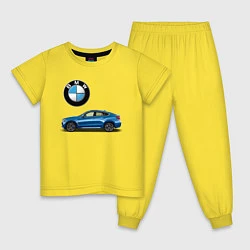 Пижама хлопковая детская BMW X6, цвет: желтый