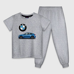 Пижама хлопковая детская BMW X6, цвет: меланж