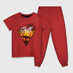 Пижама хлопковая детская Чили лето, цвет: красный