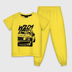 Пижама хлопковая детская MERCEDES BENZ 190 W201, цвет: желтый