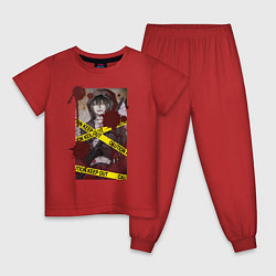 Пижама хлопковая детская Ангел кровопролития, цвет: красный