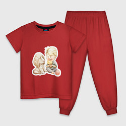 Пижама хлопковая детская Вкусняшка, цвет: красный