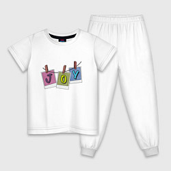 Пижама хлопковая детская Фотокадры радость, цвет: белый