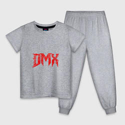 Пижама хлопковая детская Рэпер DMX логотип logo, цвет: меланж
