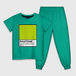 Пижама хлопковая детская Shrek: Pantone Color, цвет: зеленый