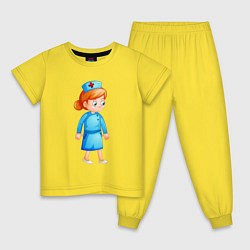 Пижама хлопковая детская Медсестра Medic Z, цвет: желтый