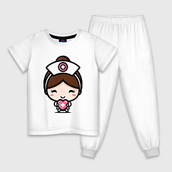 Пижама хлопковая детская Nurse Медсестра Z, цвет: белый