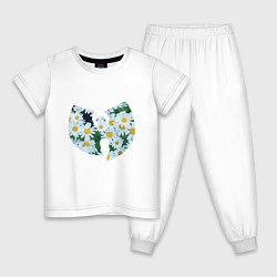Пижама хлопковая детская Wu-Tang Ромашки, цвет: белый