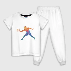 Пижама хлопковая детская Tennis player - man, цвет: белый