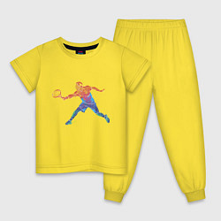 Пижама хлопковая детская Tennis player - man, цвет: желтый