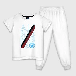 Пижама хлопковая детская Manchester City True Classics 202122, цвет: белый