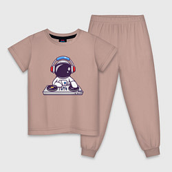 Пижама хлопковая детская ДИДЖЕЙ DJ Z, цвет: пыльно-розовый