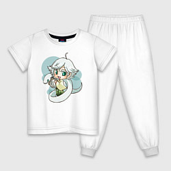 Пижама хлопковая детская Snake Mizuki, цвет: белый