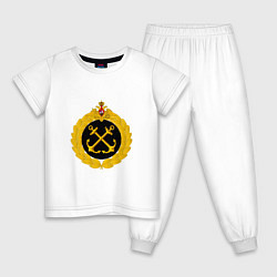 Пижама хлопковая детская ВМФ РОССИИ ЯКОРЯ ЯКОРИ, цвет: белый