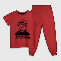 Пижама хлопковая детская NEVER GIVING UP IS MY MAGIC!, цвет: красный