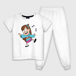 Пижама хлопковая детская Поющий свитер Мэйбл, цвет: белый