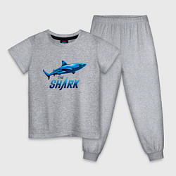 Пижама хлопковая детская Акула The Shark, цвет: меланж