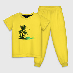 Пижама хлопковая детская Сёрфинг, цвет: желтый