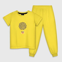 Пижама хлопковая детская Tennis time, цвет: желтый