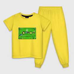 Пижама хлопковая детская Кассета Linkin park, цвет: желтый