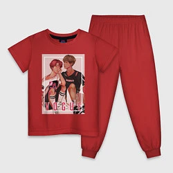 Пижама хлопковая детская BTS Vogue, цвет: красный