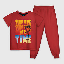 Пижама хлопковая детская SUMMER TIME, цвет: красный