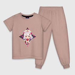 Пижама хлопковая детская Милая Ноэлль, цвет: пыльно-розовый