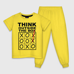 Пижама хлопковая детская THINK OUTSIDE THE BOX, цвет: желтый