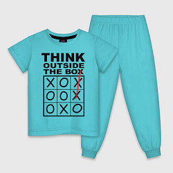 Пижама хлопковая детская THINK OUTSIDE THE BOX, цвет: бирюзовый