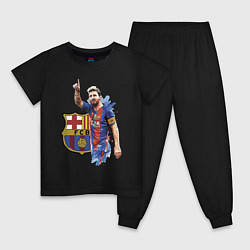 Пижама хлопковая детская Lionel Messi Barcelona Argentina!, цвет: черный