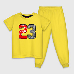 Пижама хлопковая детская 23 - Jordan, цвет: желтый