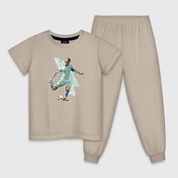 Пижама хлопковая детская Ronaldo Striker Portugal Manchester United, цвет: миндальный