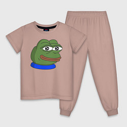 Пижама хлопковая детская Лягушонок Пепе, цвет: пыльно-розовый