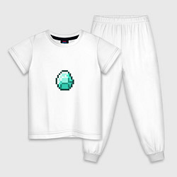 Пижама хлопковая детская Алмаз Майнкрафт, цвет: белый