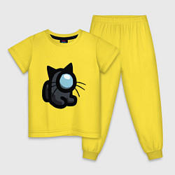 Пижама хлопковая детская Among Us, цвет: желтый