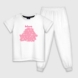 Пижама хлопковая детская Love Belarus, цвет: белый